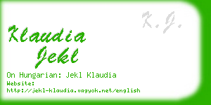 klaudia jekl business card